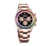 rolex-daytona-cosmograph-daytona-rainbow-colored-baguette-bezel-rose-gold-oyster-mens-watch-116505-replica-wrajw.webp