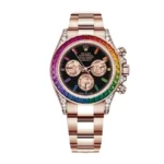 rolex-daytona-cosmograph-daytona-rainbow-colored-baguette-bezel-rose-gold-oyster-mens-watch-116505-replica-wrajw.webp