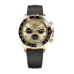 rolex-daytona-yellow-gold-champagneblack-index-dial-ceramic-bezel-oysterflex-rubber-bracelet-116518ln-replica-klmup.webp